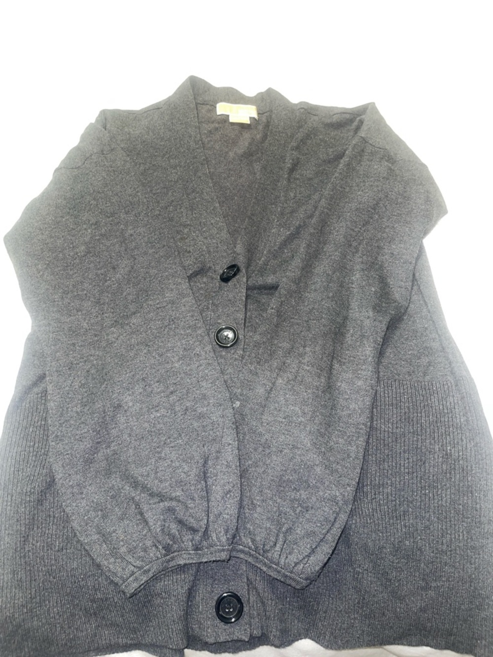 Michael Kors Charcoal Gray Button-Front V-Neck Cardigan